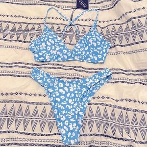 NWT Cheetah Print Tie Back bikini set